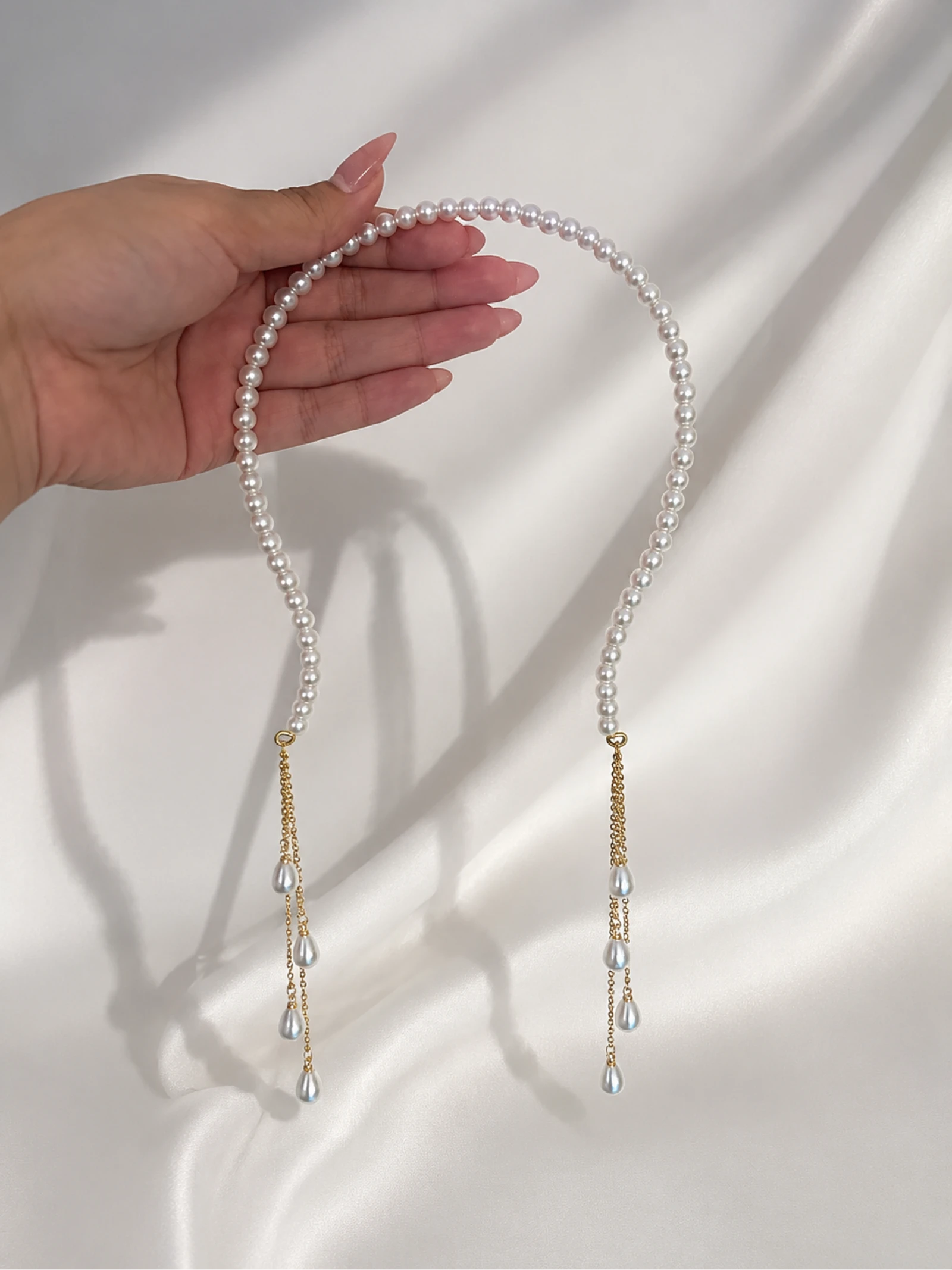 Collier perles en acier inoxydable - fait main 